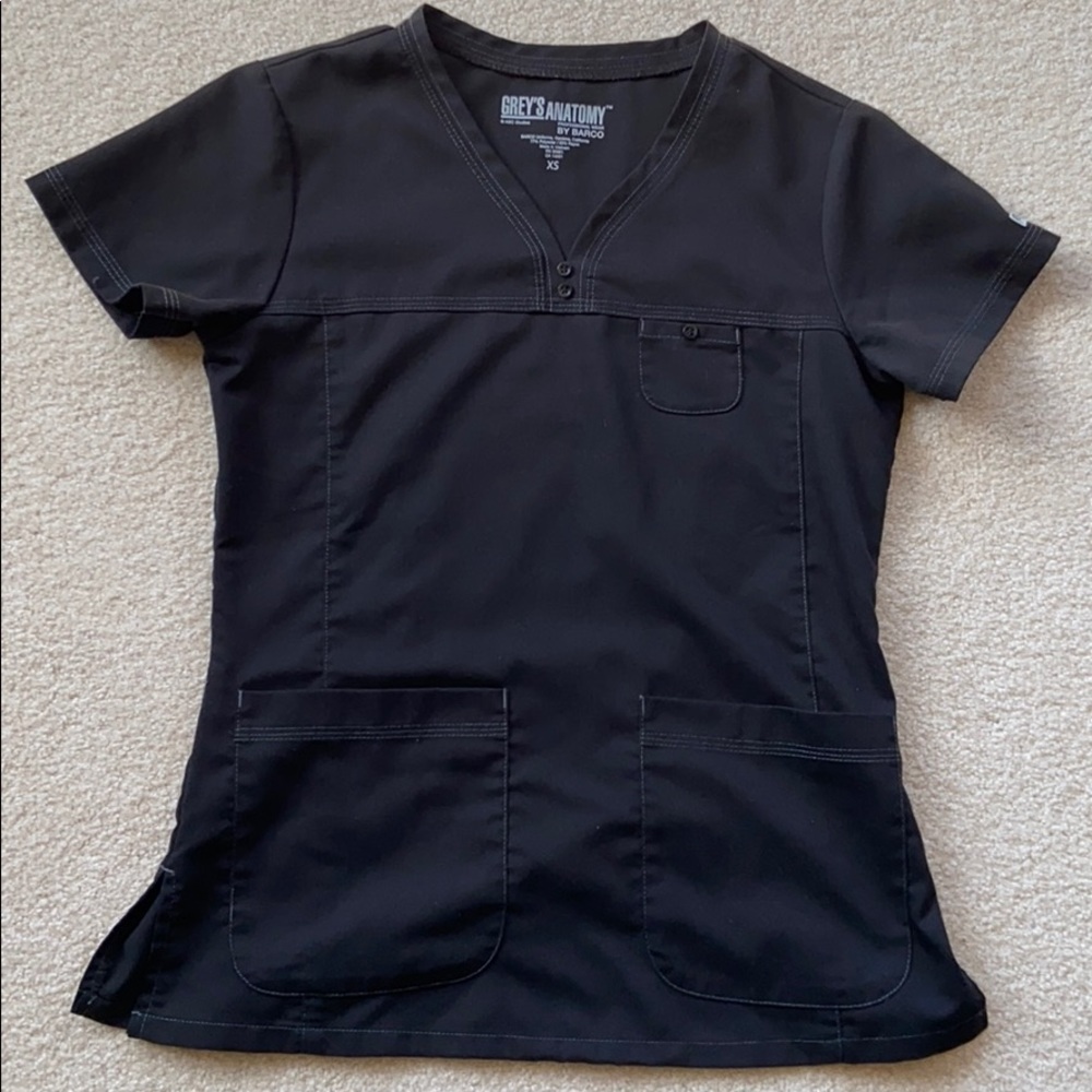 Grey’s Anatomy V Neck Detailed Top Black Size XS